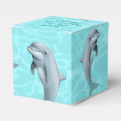 Dolphin Party Favor Box Zee Green met tekst Bedankdoosjes (Voorkant Zijde)
