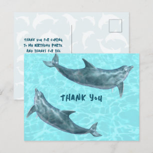 Dolphin Party Hartelijk dank van het Kinder Briefk Briefkaart