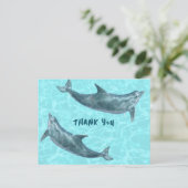 Dolphin Party Hartelijk dank van het Kinder Briefk Briefkaart (Staand voorkant)