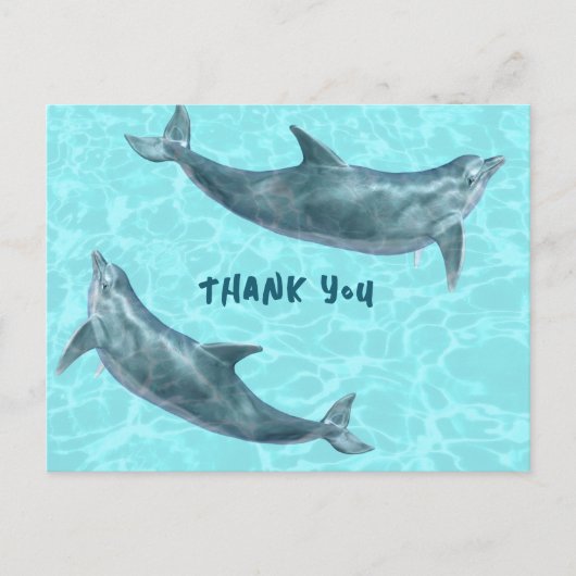 Dolphin Party Hartelijk dank van het Kinder Briefk Briefkaart (Voorkant)