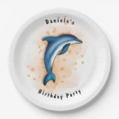 Dolphin Party Papieren Bordje (Voorkant)