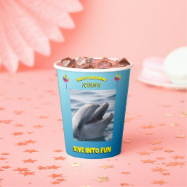 Dolphin Party Splash  Papieren Bekers