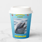 Dolphin Party Splash  Papieren Bekers (Voorkant)