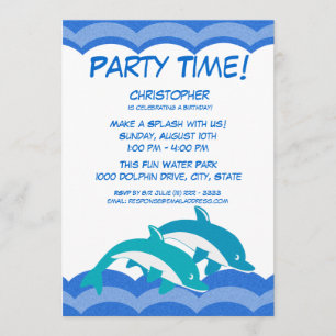 Dolphin Party Time Birthday Kaart