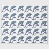 Dolphin Pattern Wrapping Paper Cadeaupapier (Vlak)