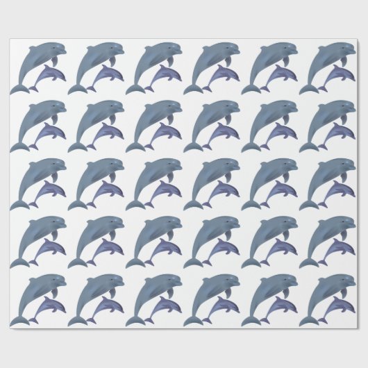 Dolphin Pattern Wrapping Paper Cadeaupapier (Vlak)