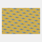 Dolphin Patterns Goud Inpakpapier Vel (Voorkant 2)