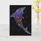 Dolphin Peace donderdag Wenskaart Kaart (Gele Bloem)