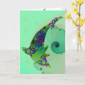 Dolphin Peace Friday Shell Wenskaart Kaart (Gele Bloem)