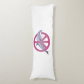 Dolphin Peace Pink Lichaamskussen (Voorkant Verticaal)