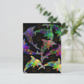 Dolphin Peace Pod Briefkaart (Staand voorkant)