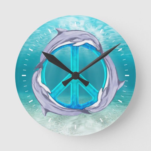 Dolphin Peace Ronde Klok (Voorkant)