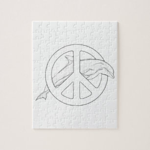 Dolphin Peace Sign Adult Colour Puzzle Legpuzzel