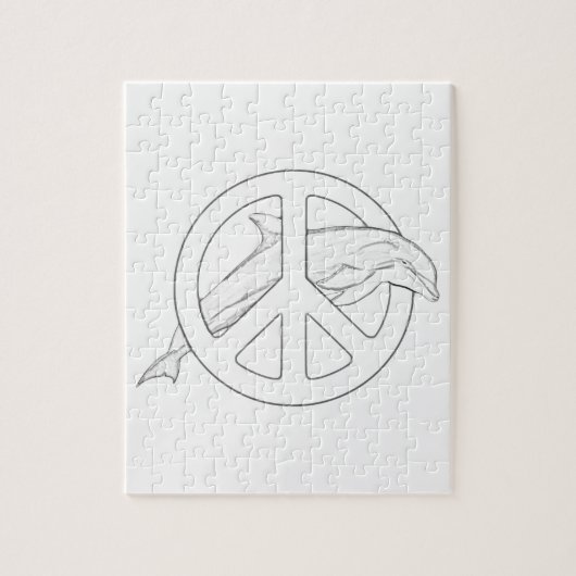Dolphin Peace Sign Adult Colour Puzzle Legpuzzel (Verticaal)