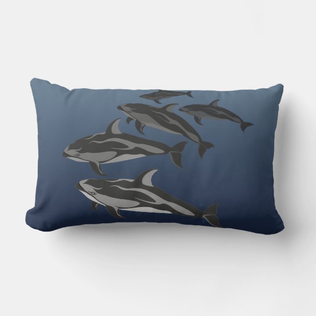 Dolphin Pillow White Sierkussen met dolfijn Kussen (Voorkant)