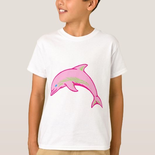 Dolphin Pink & Green T-shirt (Voorkant)