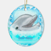 Dolphin Play, aangepaste naam ornament (Links)