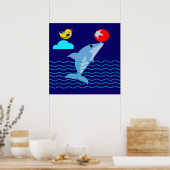 Dolphin Play Ball Game Gift| Dolphin voor Valentij Poster (Keuken)