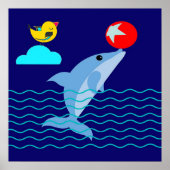 Dolphin Play Ball Game Gift| Dolphin voor Valentij Poster (Voorkant)