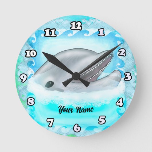 Dolphin Play Clock Ronde Klok (Voorkant)