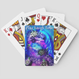 Dolphin Play Laugh Love Whimsical Painting Art  Pokerkaarten