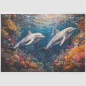 Dolphin Pod Koraalrif Decoupage Tissuepapier (Voorkant)