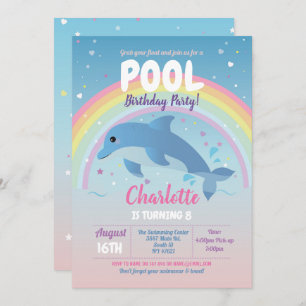 Dolphin Pool Party Birthday Beach Float Ocean Kaart
