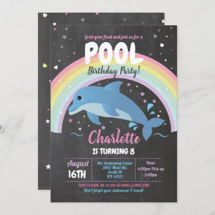 Dolphin Pool Party Birthday Beach Float Ocean Zee Kaart