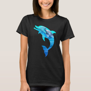 Dolphin Porpoise Silhouette 1 Earth Day Ocean Week T-shirt