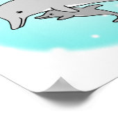 Dolphin Poster Cute Ma & Baby Dolphin Nursery Art (Hoek)
