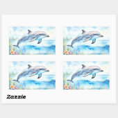 Dolphin Rechthoekige Sticker (Vel)