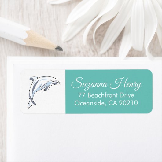 DOLPHIN Retouradres _elegant handschrift Etiket (Insitu)