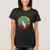Dolphin Retro 70s  Animal Silhouette Distre T-shirt (Voorkant)