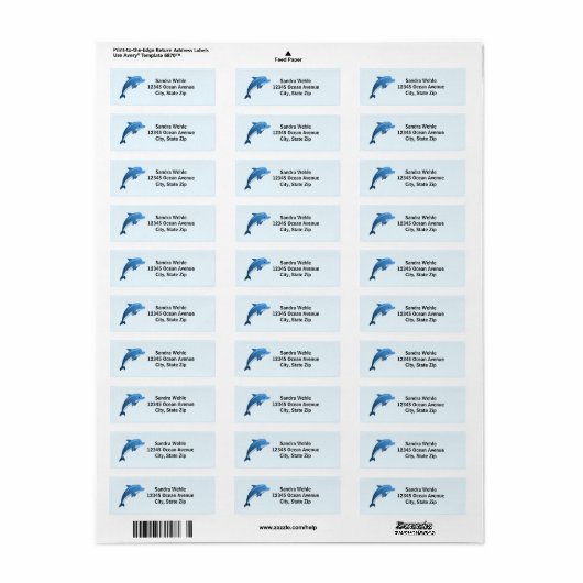 Dolphin Return Label (Full Sheet)