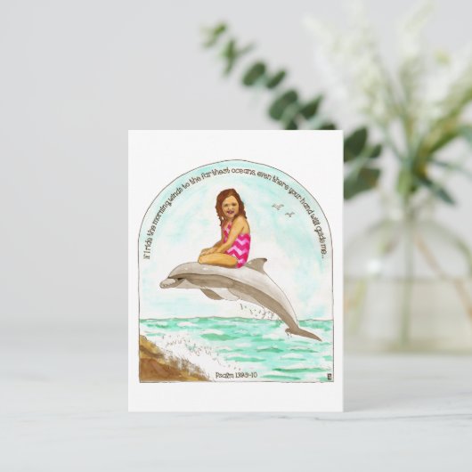 Dolphin Ride Inspirerend Briefkaart (Staand voorkant)