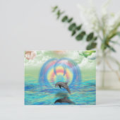 Dolphin Rising Briefkaart (Staand voorkant)