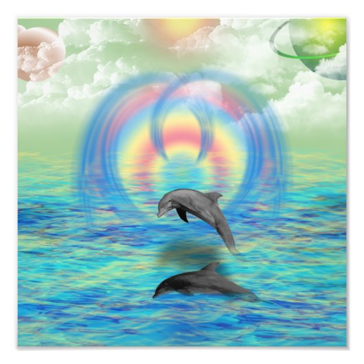 Dolphin Rising Foto Afdruk (Voorkant)