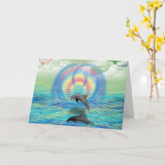 Dolphin Rising Kaart (Gele Bloem)