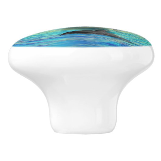 Dolphin Rising Keramische Knop (Zijkant)
