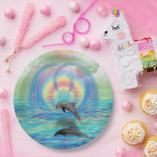 Dolphin Rising Papieren Bordje (Feest)