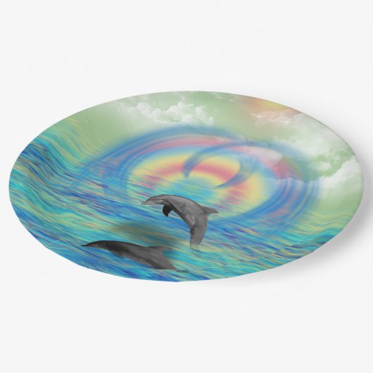 Dolphin Rising Papieren Bordje (Gekanteld)