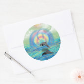 Dolphin Rising Ronde Sticker (Envelop)
