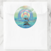 Dolphin Rising Ronde Sticker (Tas)