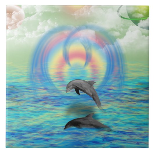 Dolphin Rising Tegeltje (Voorkant)