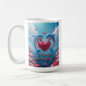 Dolphin Rose Valentine Romantic Ocean Love Koffiemok (Links)