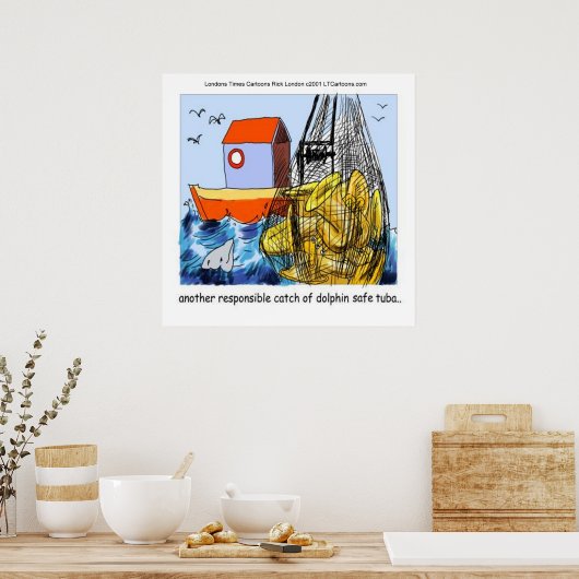 Dolphin-Safe Tuba Funny Poster (Keuken)