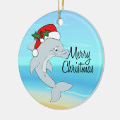 Dolphin Santa Tropical Kerstversiering Keramisch Ornament (Links)