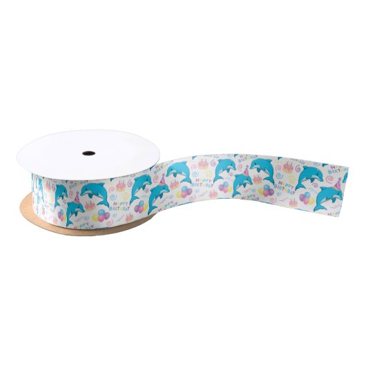 Dolphin Satin Ribbon in White Satijnen Lint (Spoel)