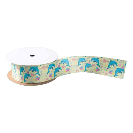 Dolphin Satin Ribbon in Yellow Satijnen Lint (Spoel)