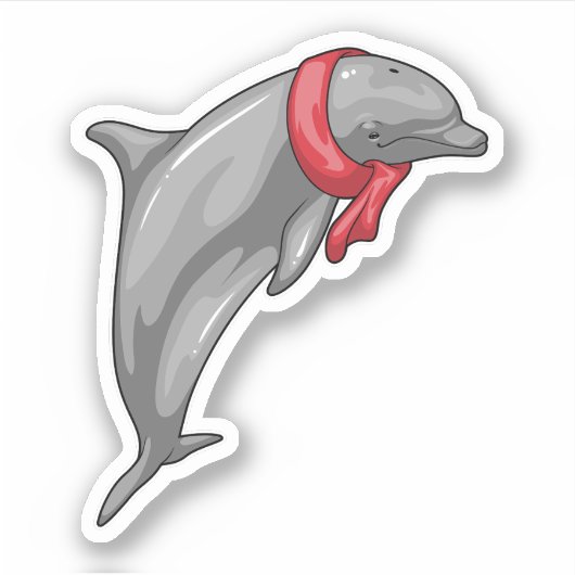 Dolphin Scarf Sticker (Voorkant)